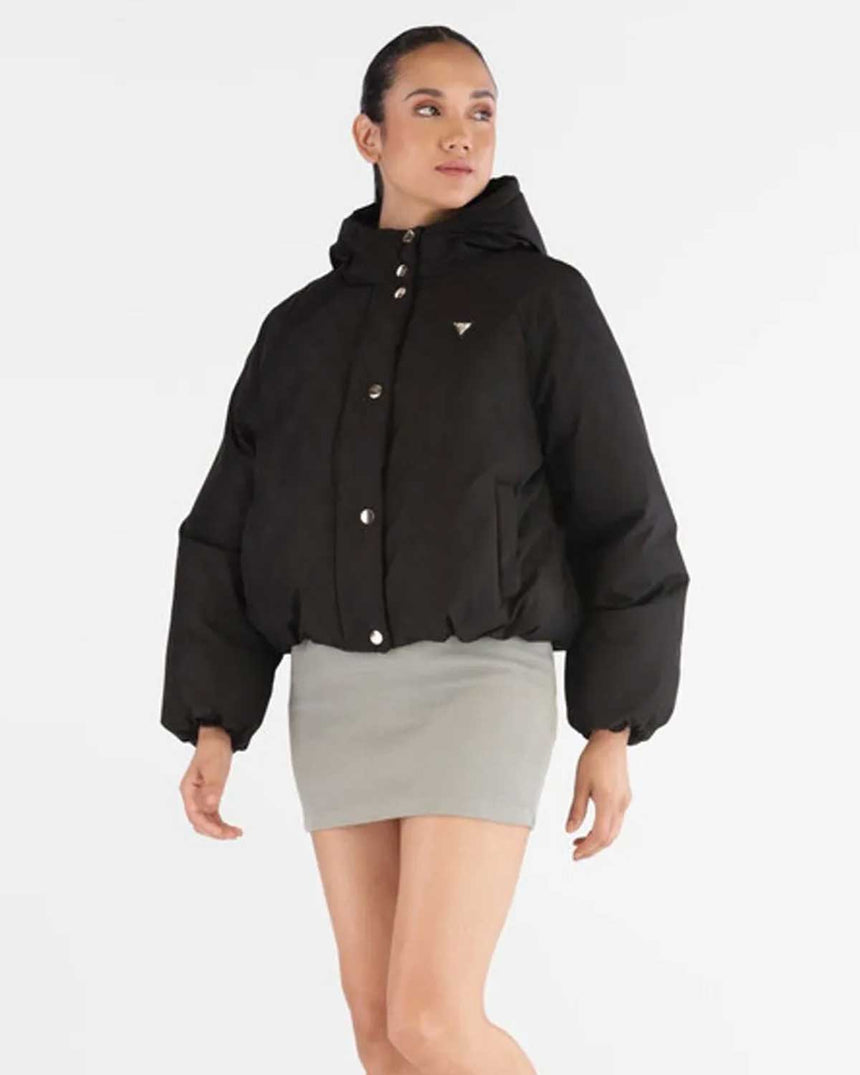 Guess Jacke Jakarlı Kadın Aktif Şişme Mont 4G JACQUARD JBLK MON