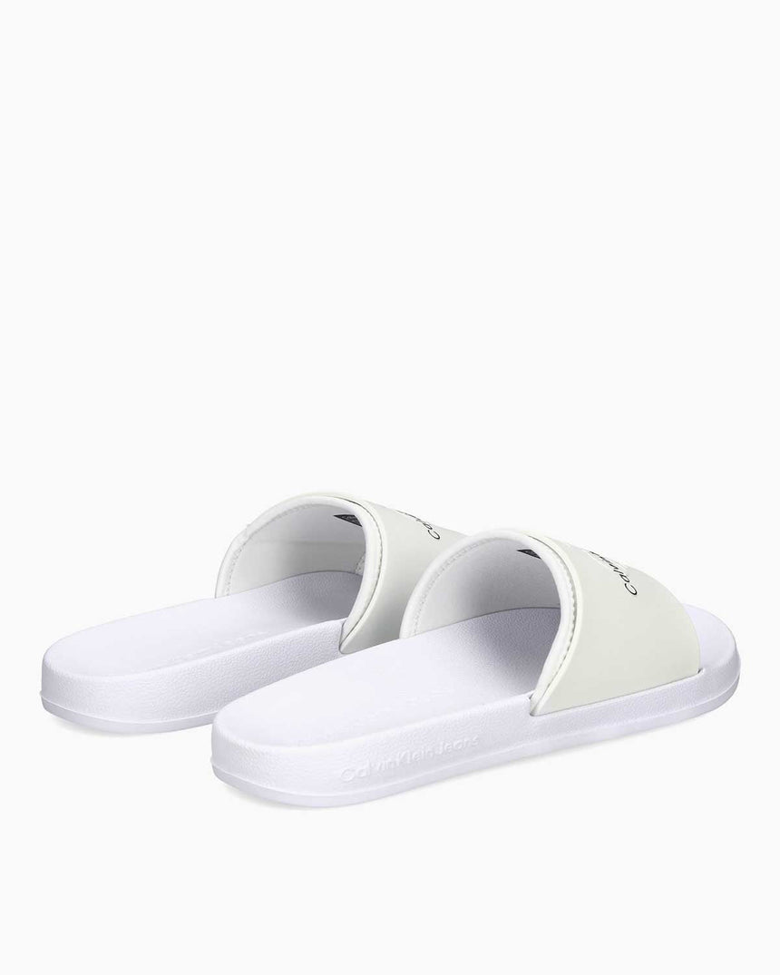 Calvin Klein Slide Rubber Neopren Monogram Slide Terlik Bright White