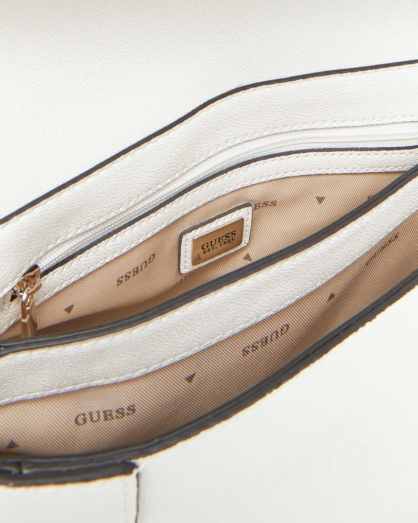 Guess Anadela Zincir Detaylı Omuz Çantası White