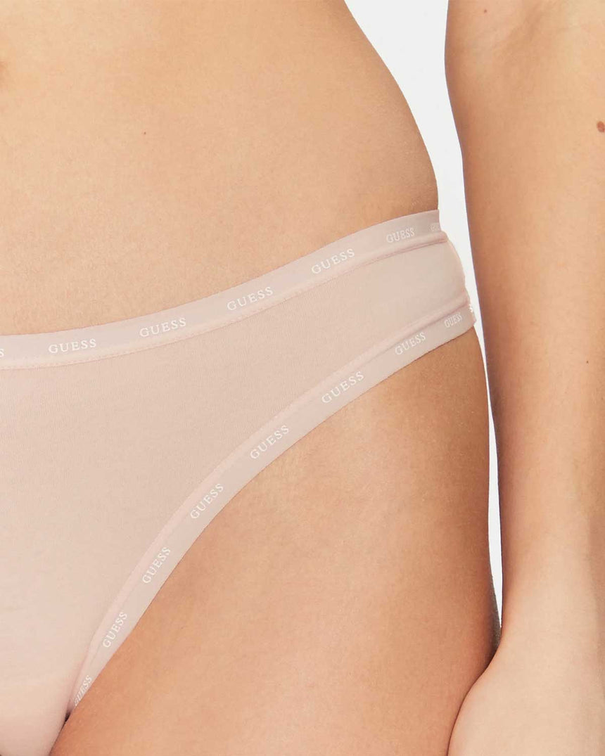 Guess 3Pack Basic Logolu Külot Pink White Black Com