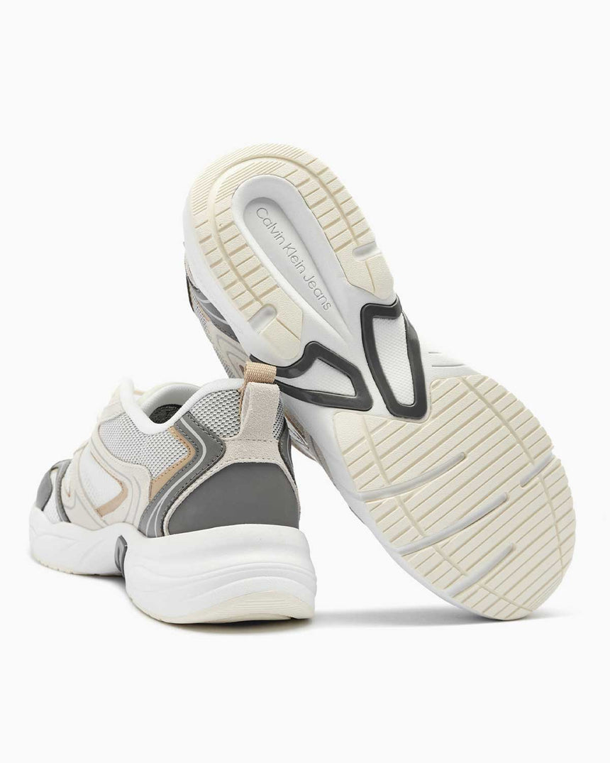 Calvin Klein Retro Tennis Logo Detaylı Sneakers Bright White/C White/Charcoal Grey