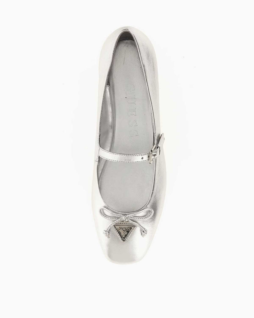 Guess Ballerina Fiyonklu Ayakkabı Silver