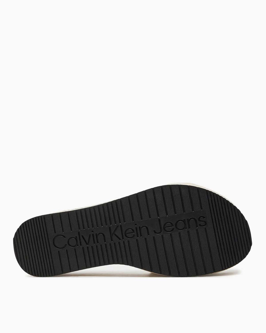 Calvin Klein Flatform Sandal Met Kadın Terlik Creamy White/Bright White
