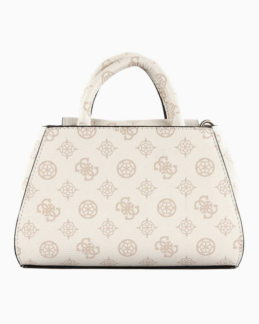 Guess Nelka Mini Satchel El Çantası Cream Logo