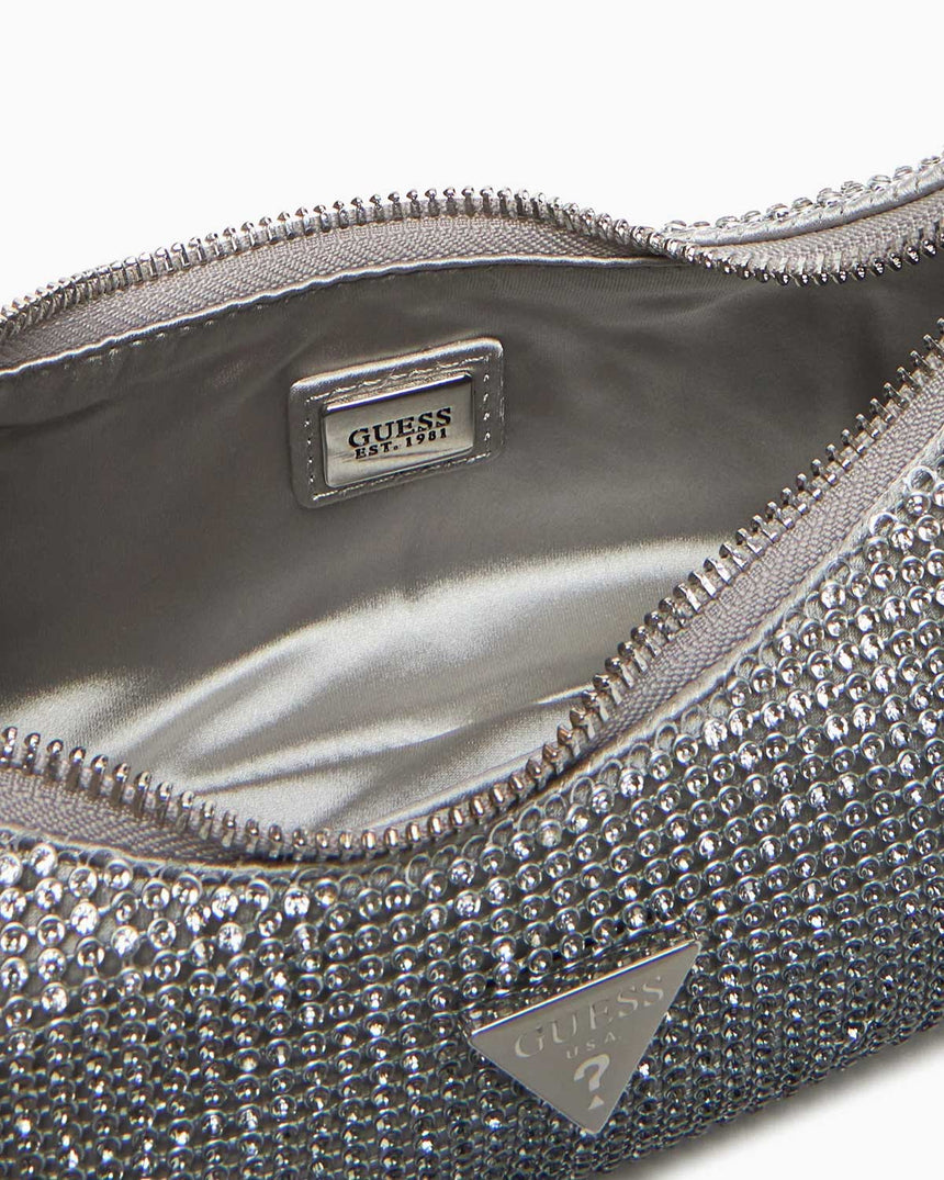 Guess Zalina Gümüş Taşlı Omuz Çantası Silver
