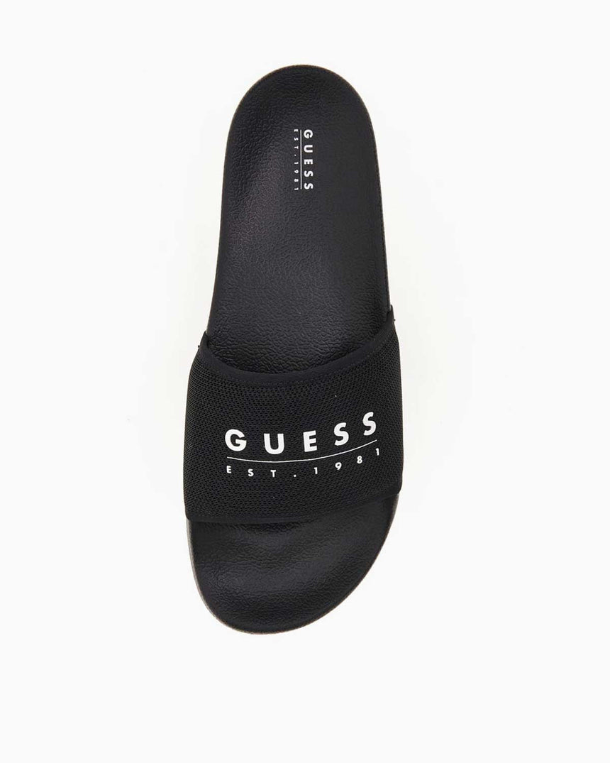 Guess Logo Yazılı Terlik Black