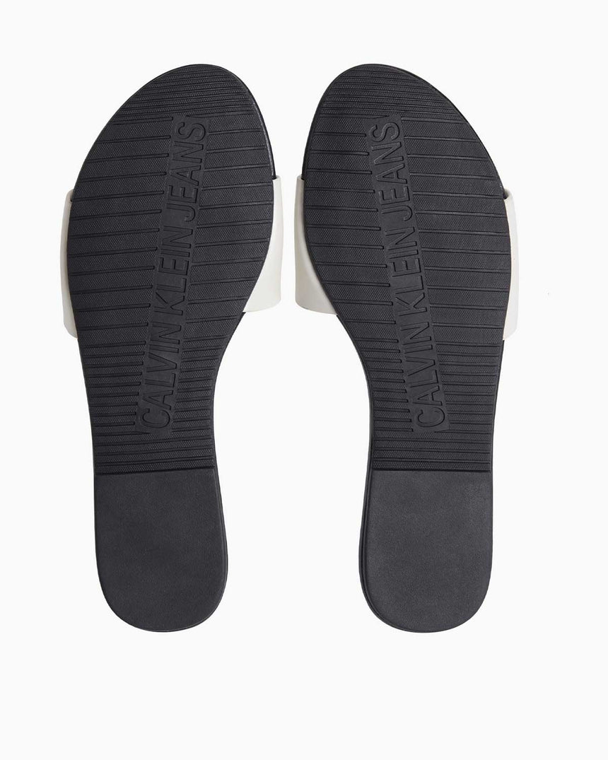 Calvin Klein Flat Slide Logolu Terlik Silver Birch/Black