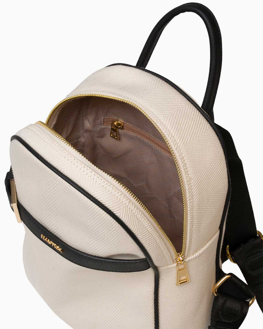 Nautica Kemer Detaylı Sırt Çantası Bej - Siyah