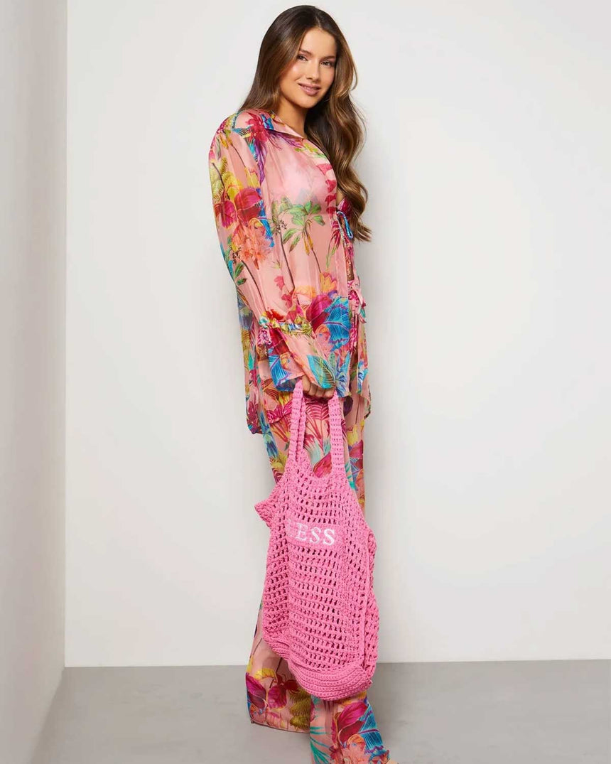 Guess Shopping Accessories Plaj Omuz Çantası Jelly Pink