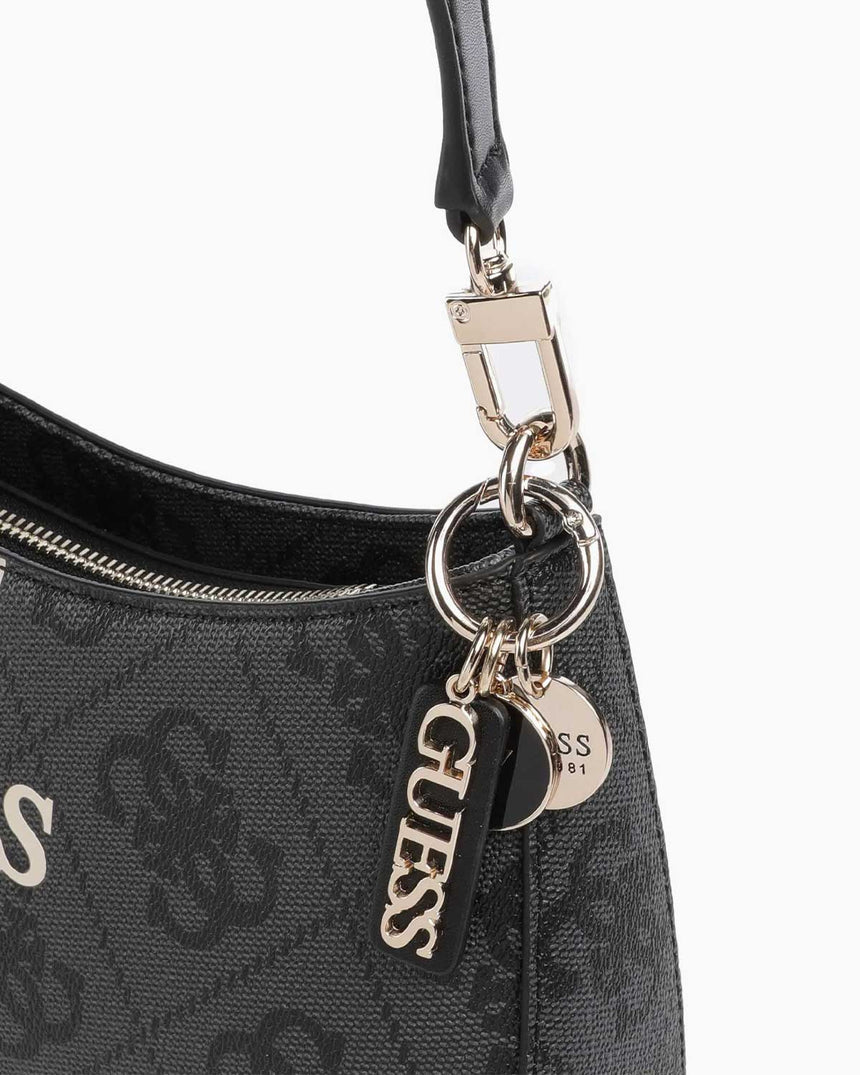 Guess Noelle 4G Logolu Kadın Omuz Çantası Coal Logo