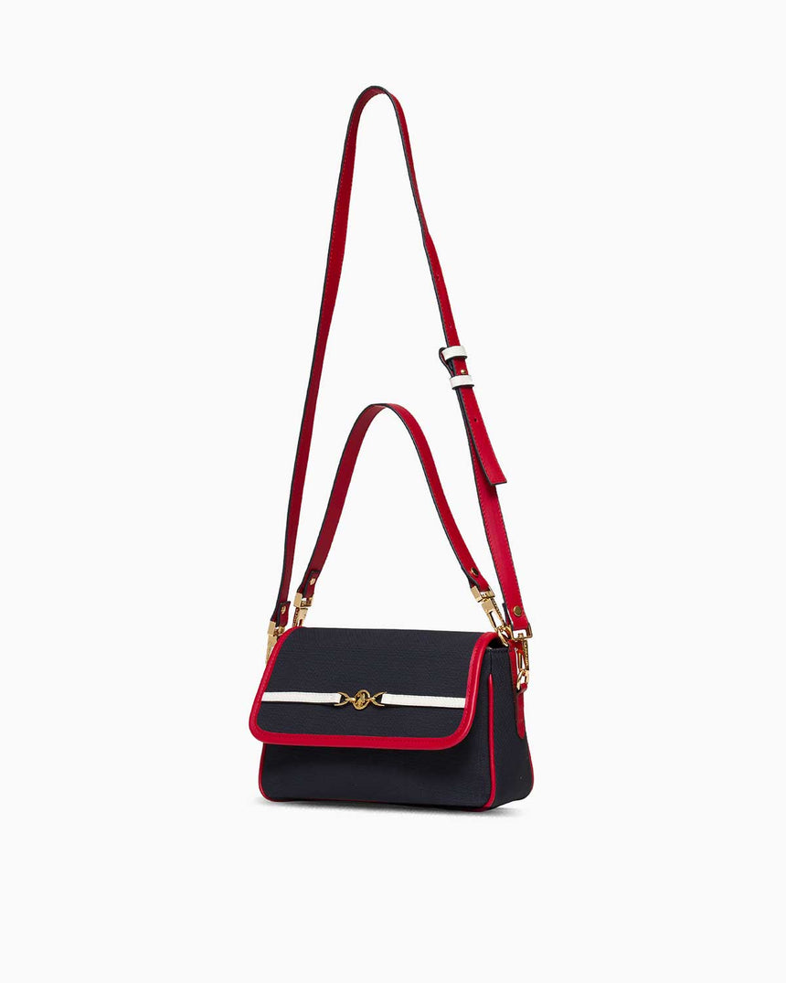 Us Polo Assn Logo Detaylı Çıkarılabilir Askılı El Çantası Lacivert - Kırmızı - Beyaz