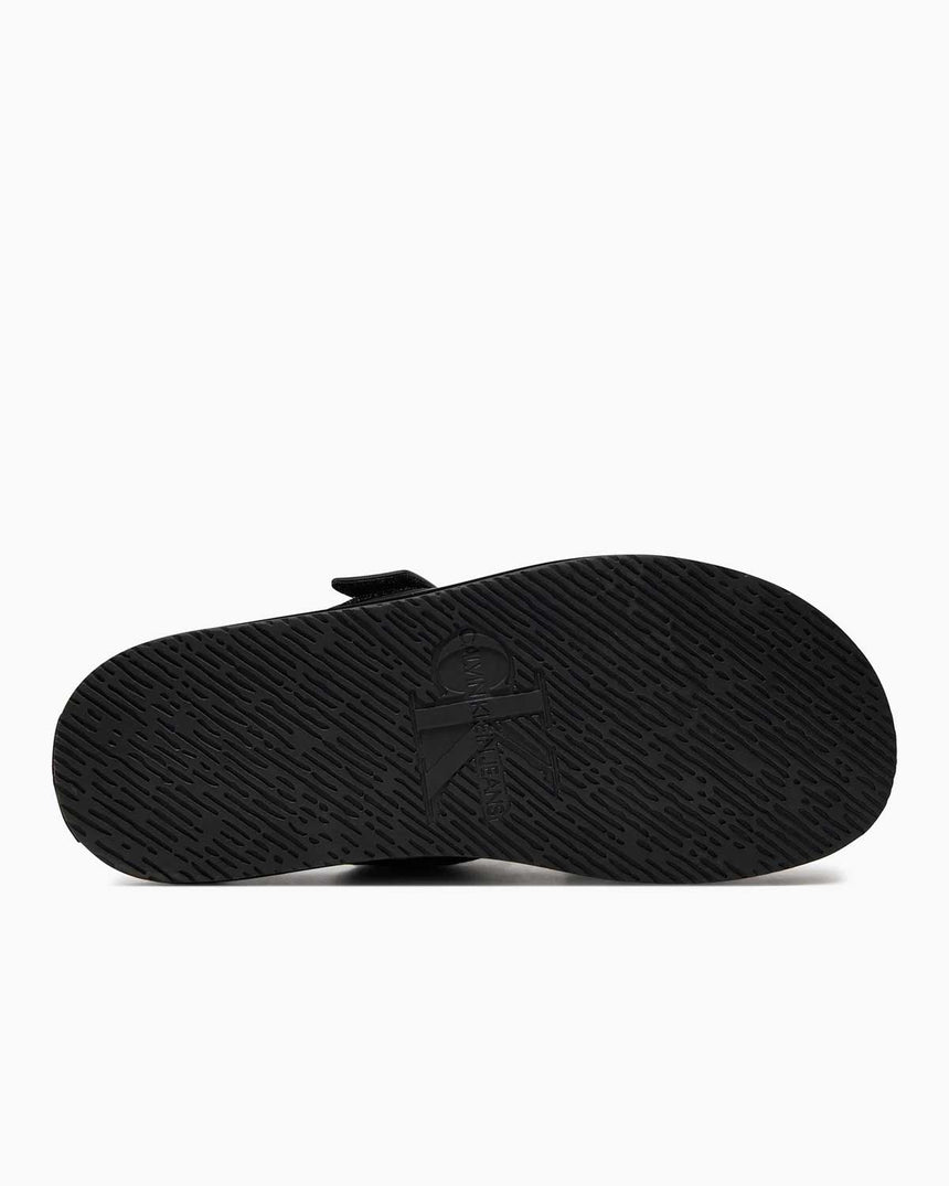 Calvin Klein Double Bar Logolu Sandalet Triple Black