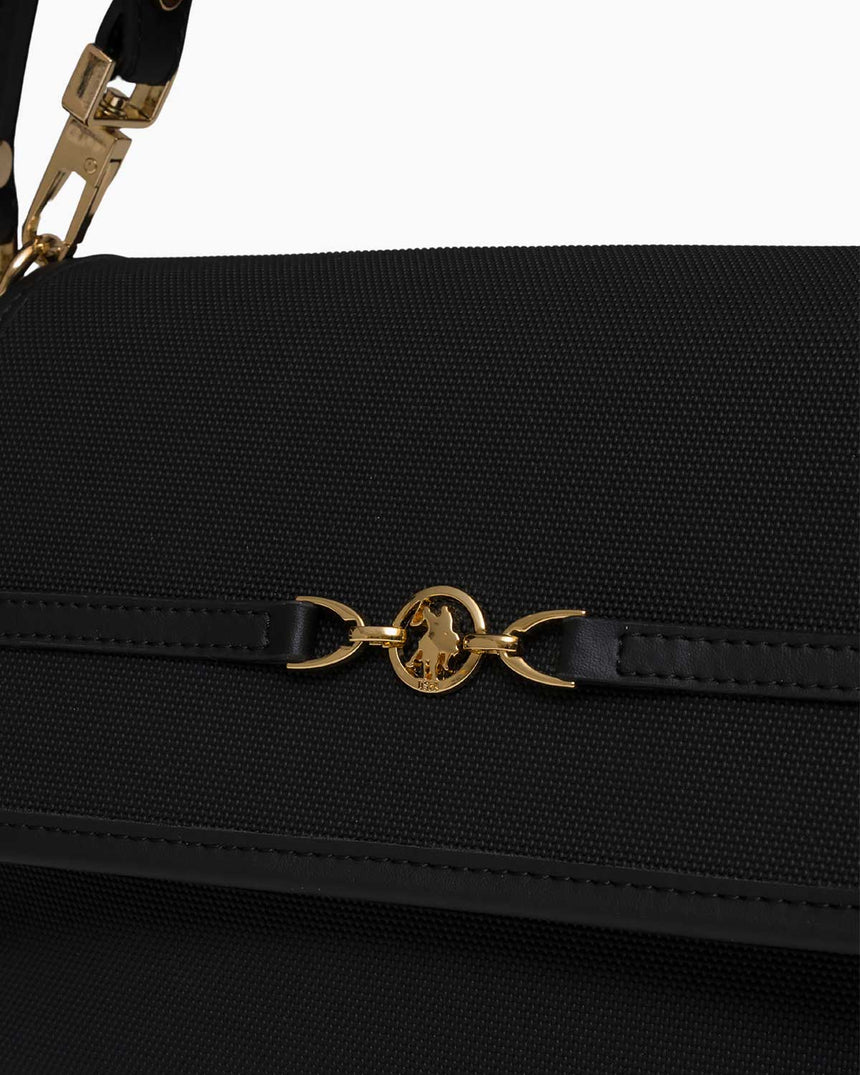 Us Polo Assn Logo Detaylı Çıkarılabilir Askılı El Çantası Siyah