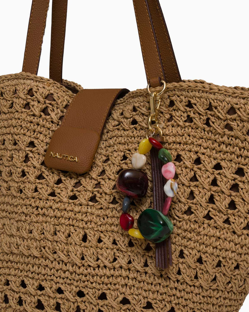Nautica Taş Detaylı Kadın Plaj Çantası Bej