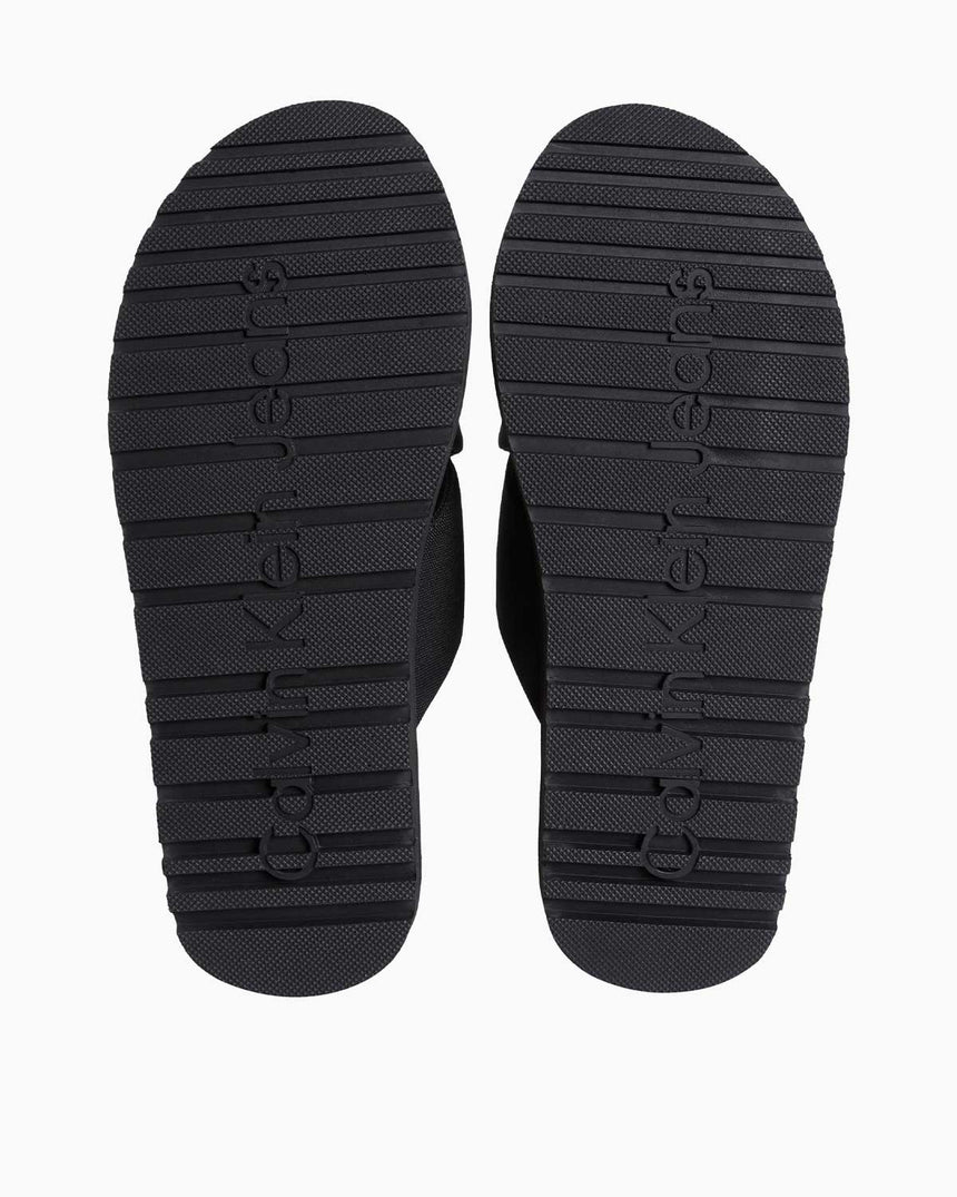 Calvin Klein Cross Flat Logolu Terlik Triple Black