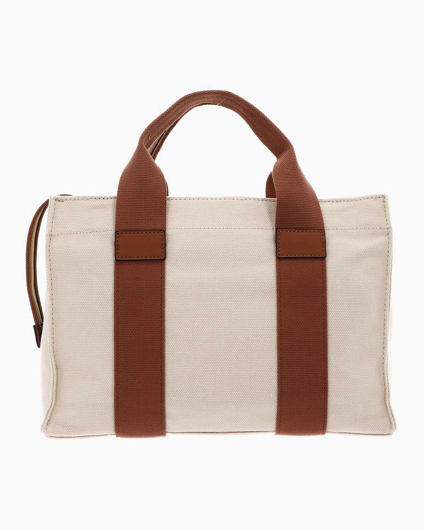 Guess Canvas Small Mini El Çantası Natural Cognac