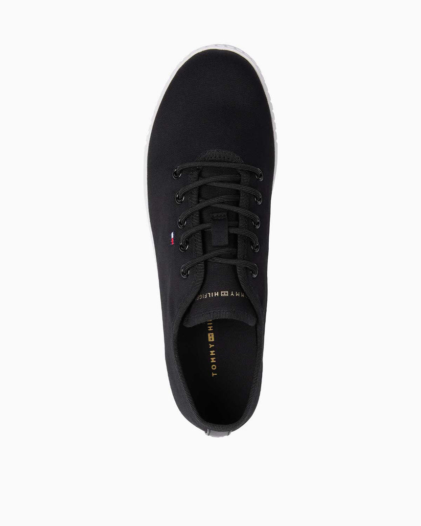 Tommy Hilfiger Canvas Lace Up Sneaker Black