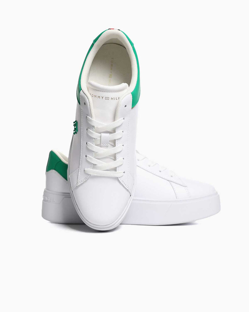 Tommy Hilfiger Platform Court Sneaker White/Olympic Green