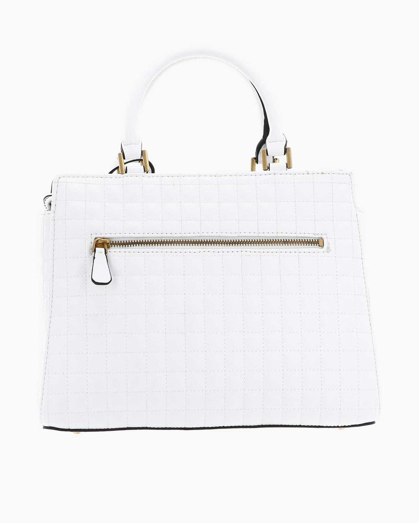 Guess Tia Luxury Satchel El Çantası White