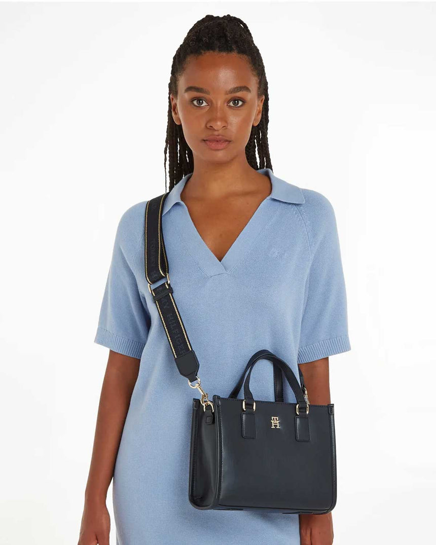 Tommy Hilfiger Uzun Askı Detaylı Mini El Çantası Space Blue