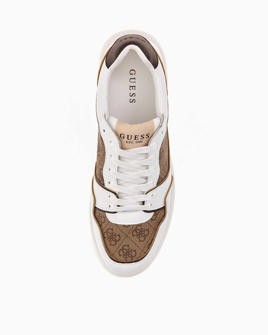 Guess Winno Monogram Detaylı Sneaker Beige / Brown