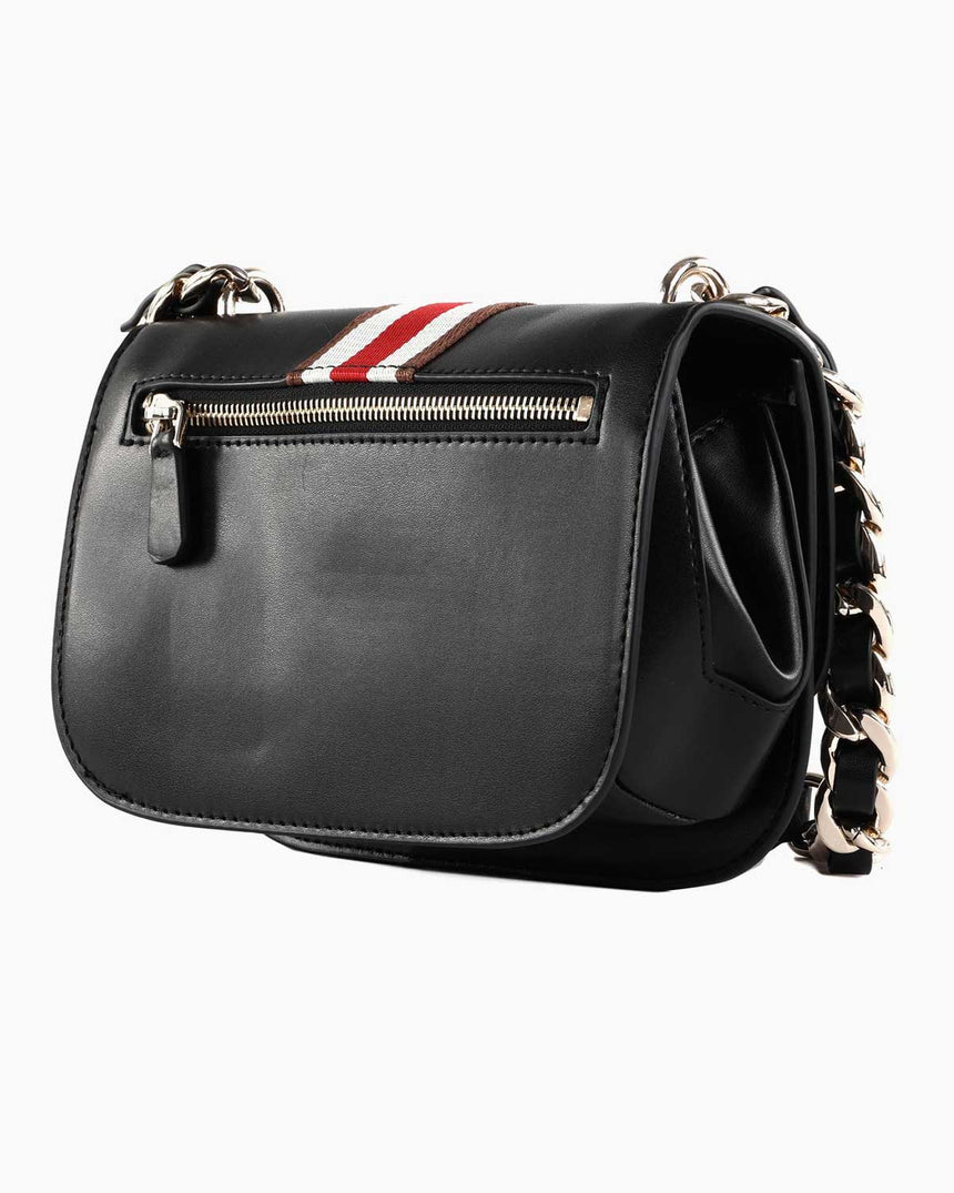Guess Nelka Crossbody Flap Çapraz Askılı Çanta Black