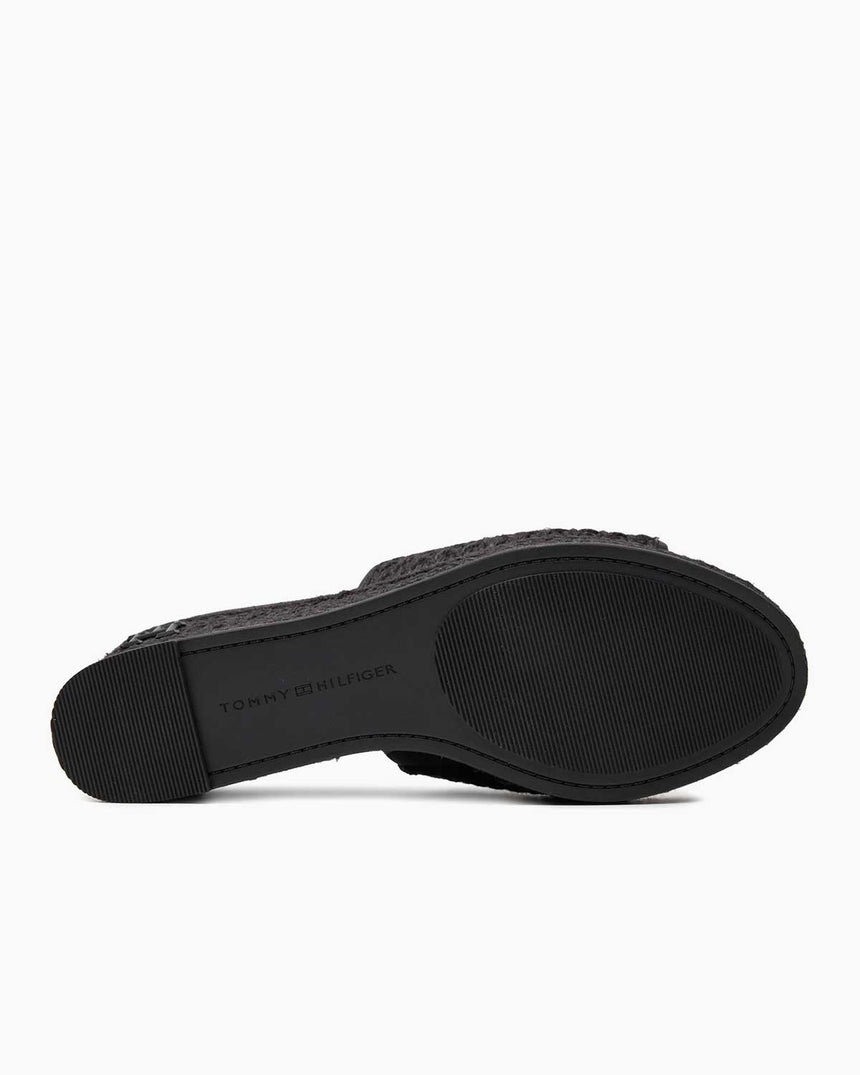 Tommy Hilfiger Rope Wedge Topuklu Sandalet Black