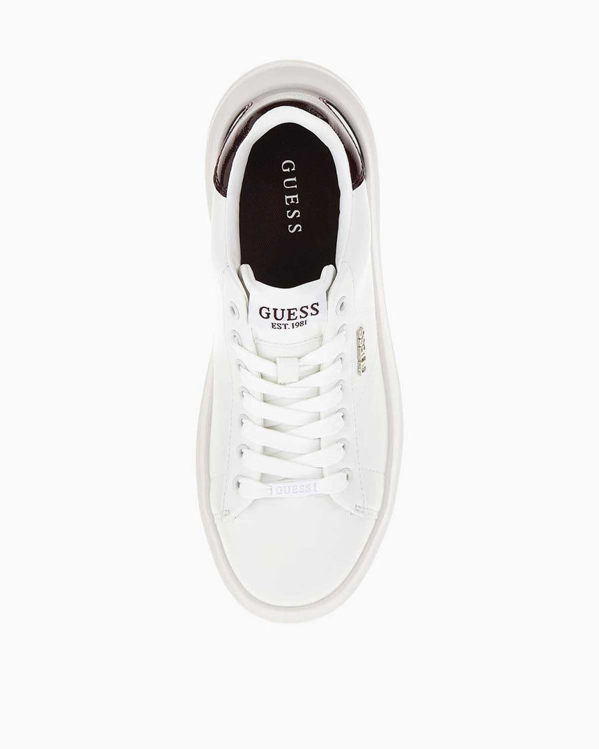 Guess Elbina10 Baskılı Kadın Deri Sneaker White Wine