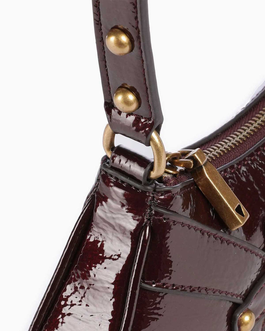 Guess Mintha Mini Top Zip Omuz Çantası Claret