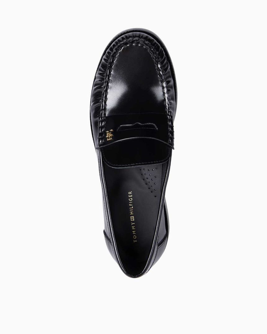 Tommy Hilfiger Loaföre Abrasivato Deri Ayakkabı Black