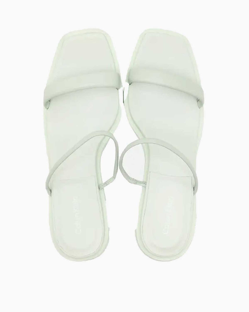 Calvin Klein Heel Mule 70mm Deri Kadın Sandalet Milky Green