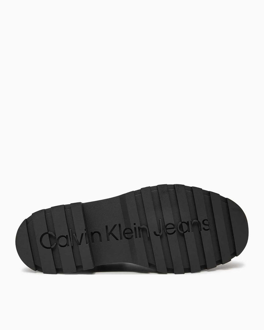 Calvin Klein Jeans Flatform Lace Up High Boots Triple Black