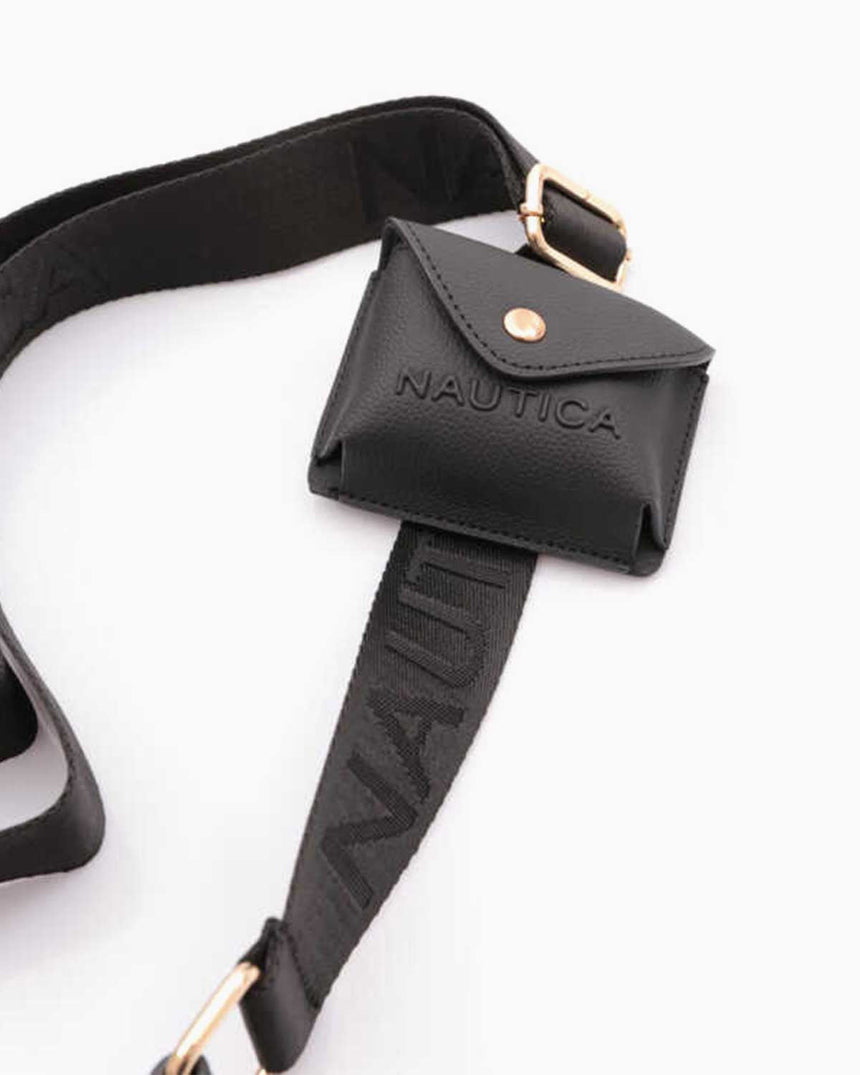 Nautica Mini Cüzdanlı Çapraz Askılı Çanta Bej - Siyah