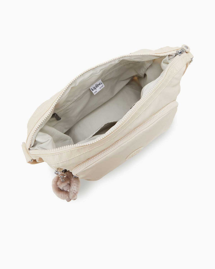 Kipling Gabbie Basic Plus Çarpaz Askılı Çanta Beige Pearl