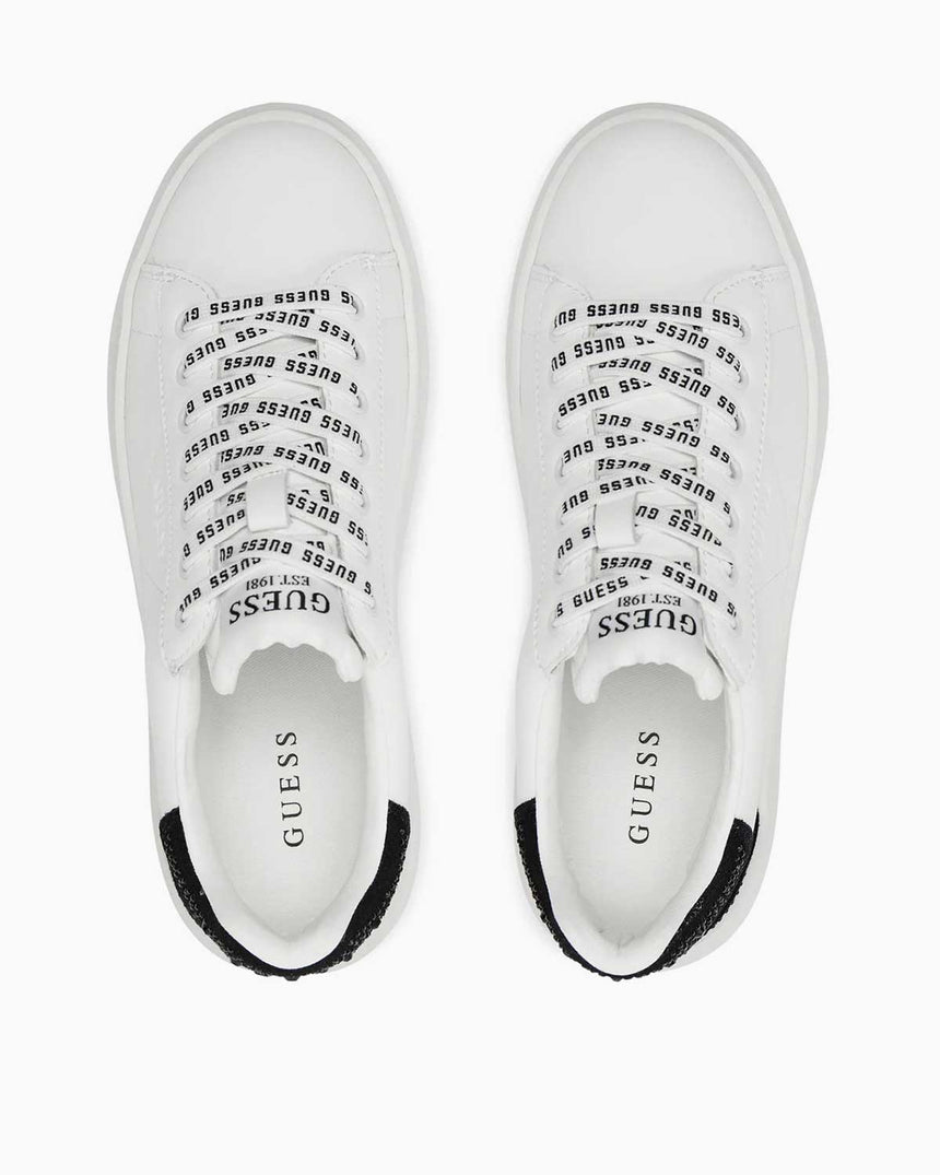 Guess Denesa Cupsole Monogram Detaylı Sneakers White Black