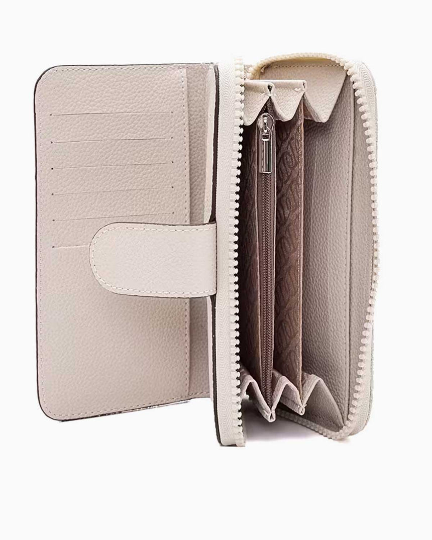 Us Polo Assn Kabartma Dokulu Fermuarlı Kadın Cüzdan Koyu Taş