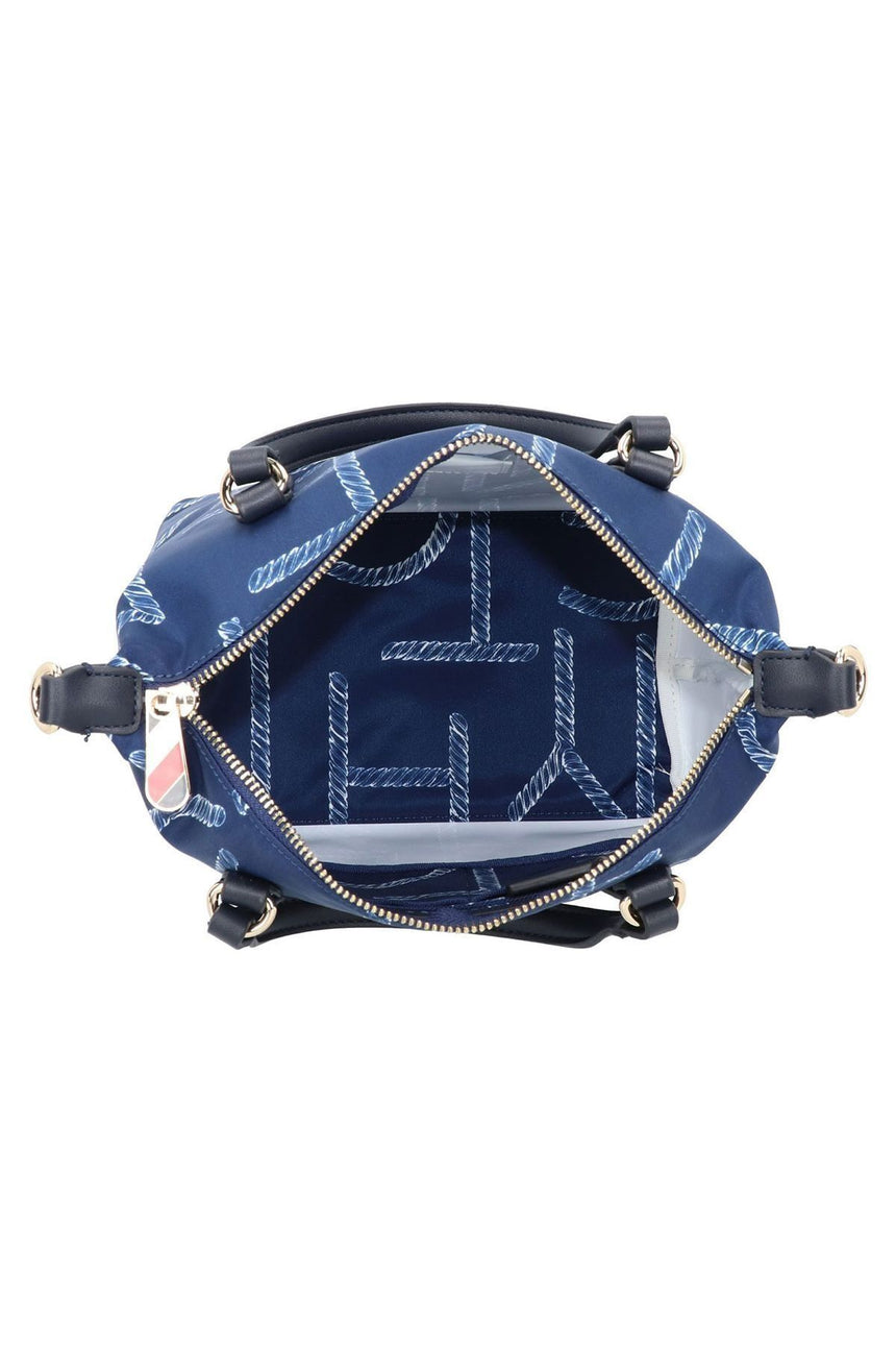 Tommy Hlifiger Poppy Small Tote Rope Kadın El Çantası White / Blue Mix