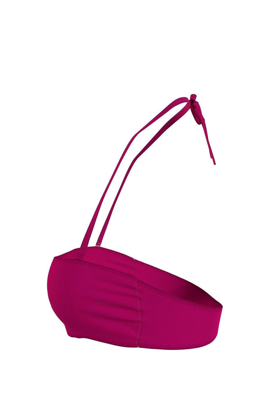 Calvin Klein Ck Monogram Detaylı Bağcıklı Straplez Kadın Bikini Üstü Royal Pink