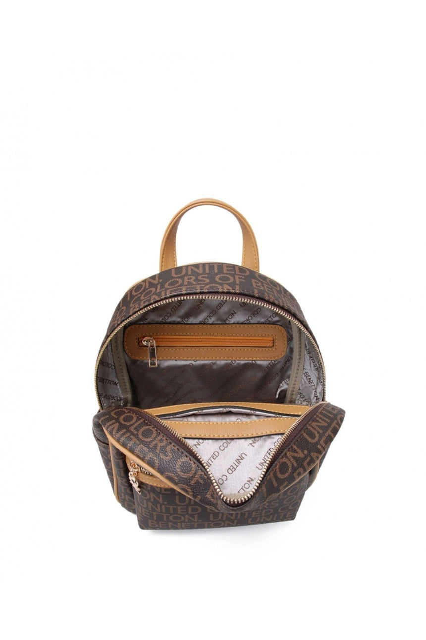 Benetton Mono 2 Kadın Sırt Çantası Kahve - Hardal