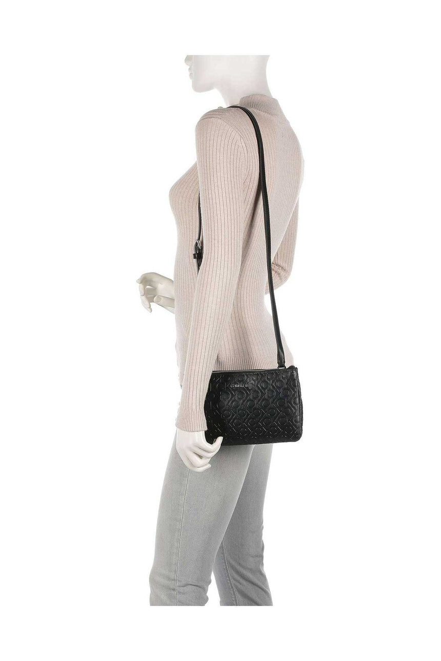 Calvin Klein Must Dbl Crossbody Çapraz Askılı Kadın Çantası CK Black