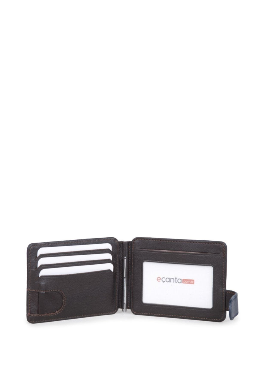 Grande Banknot Tutucu Mini El Portföyü Lacivert - Kahve