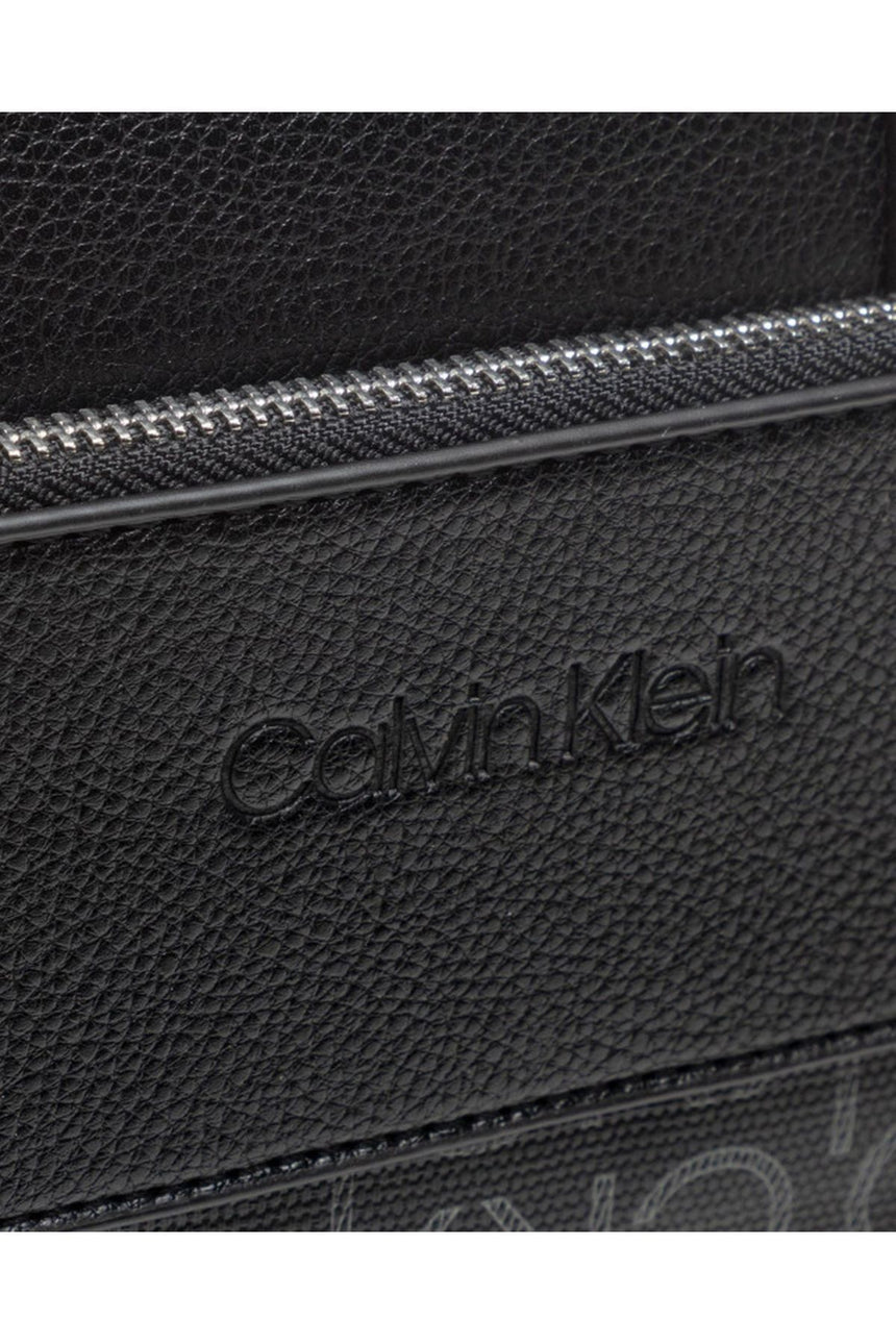 Calvin Klein Monogram Trimmed Laptop Çantası Black Mono Mix