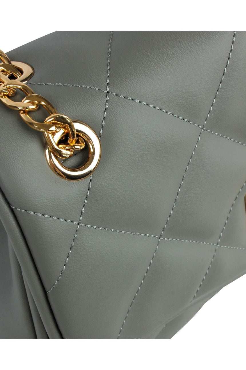 Axpe Gold Zincir Detaylı Kadın Omuz Çantası Gri