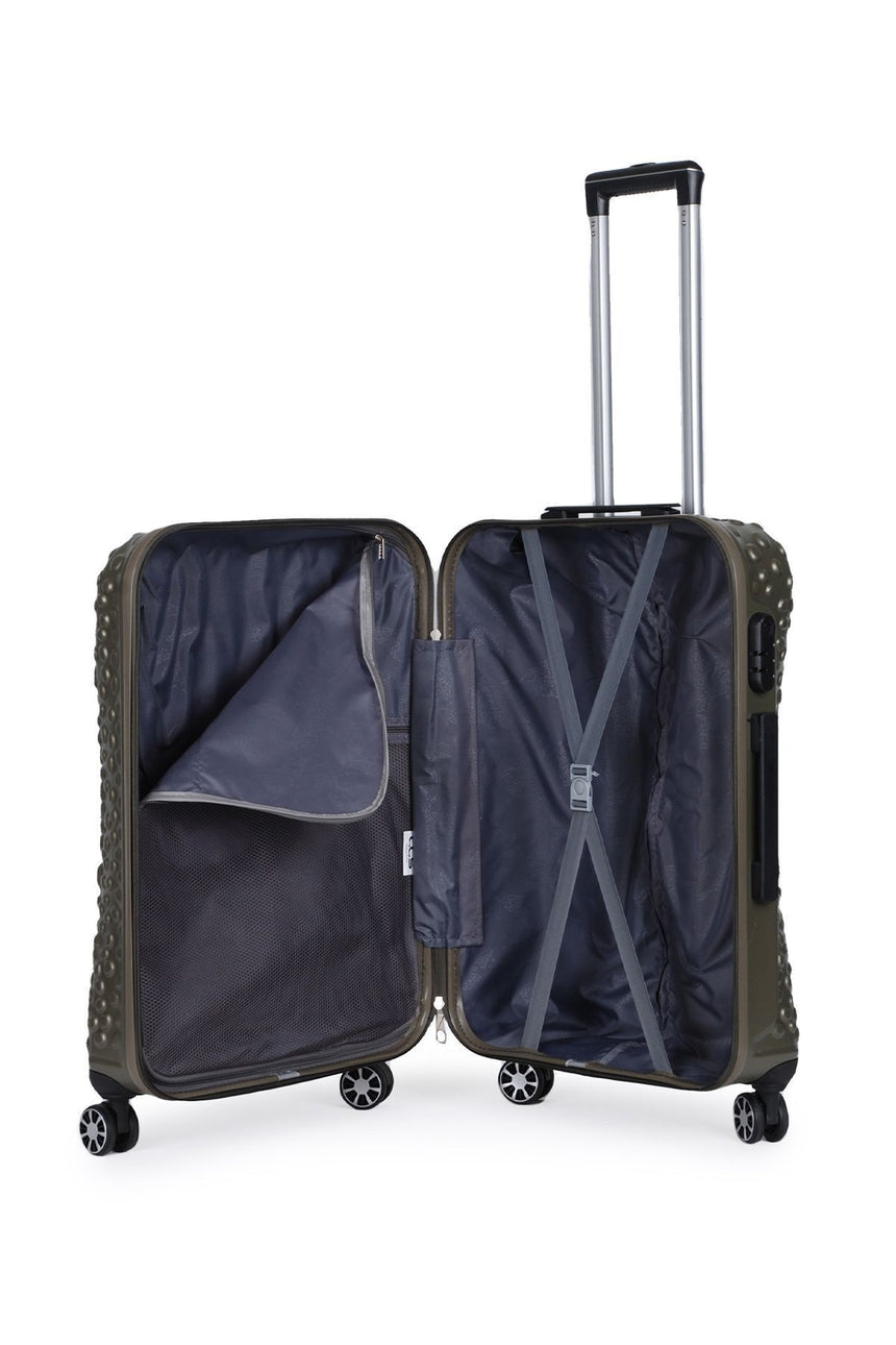 ÇÇS Kroko Kabartma Doku Orta Boy Valiz Yeşil