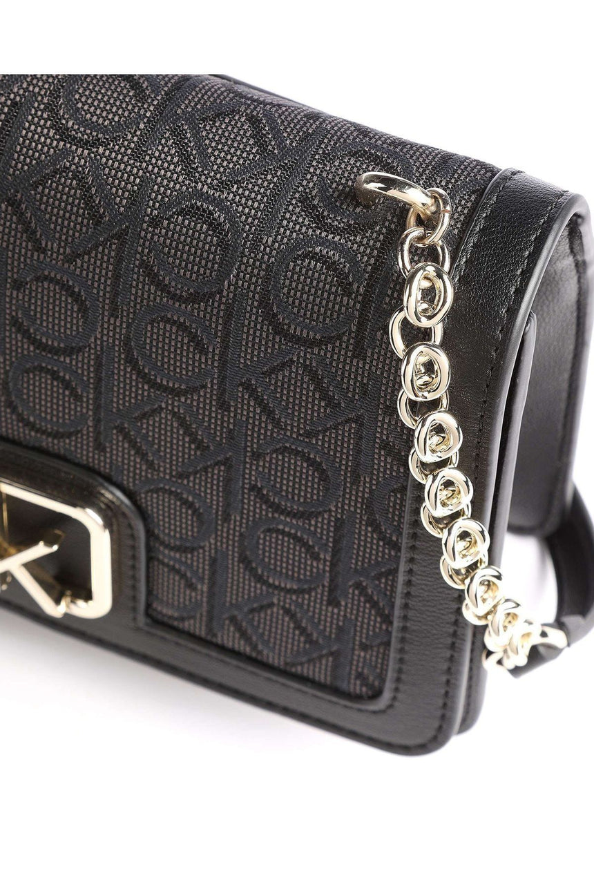 Calvin Klein Flap Shoulder Bag Md J Çapraz Askılı Kadın Çantası Black Mix