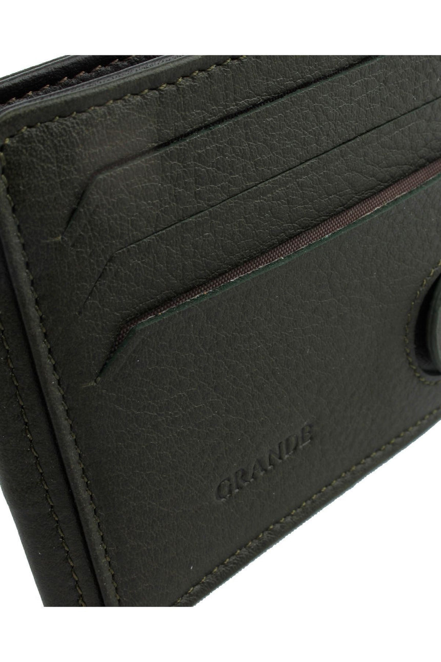 Grande Banknot Tutucu Mini El Portföyü Yeşil - Kahve