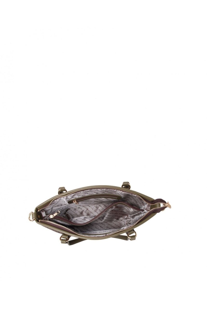 Benetton Monogram Kadın Kol Çantası Kahve- Haki