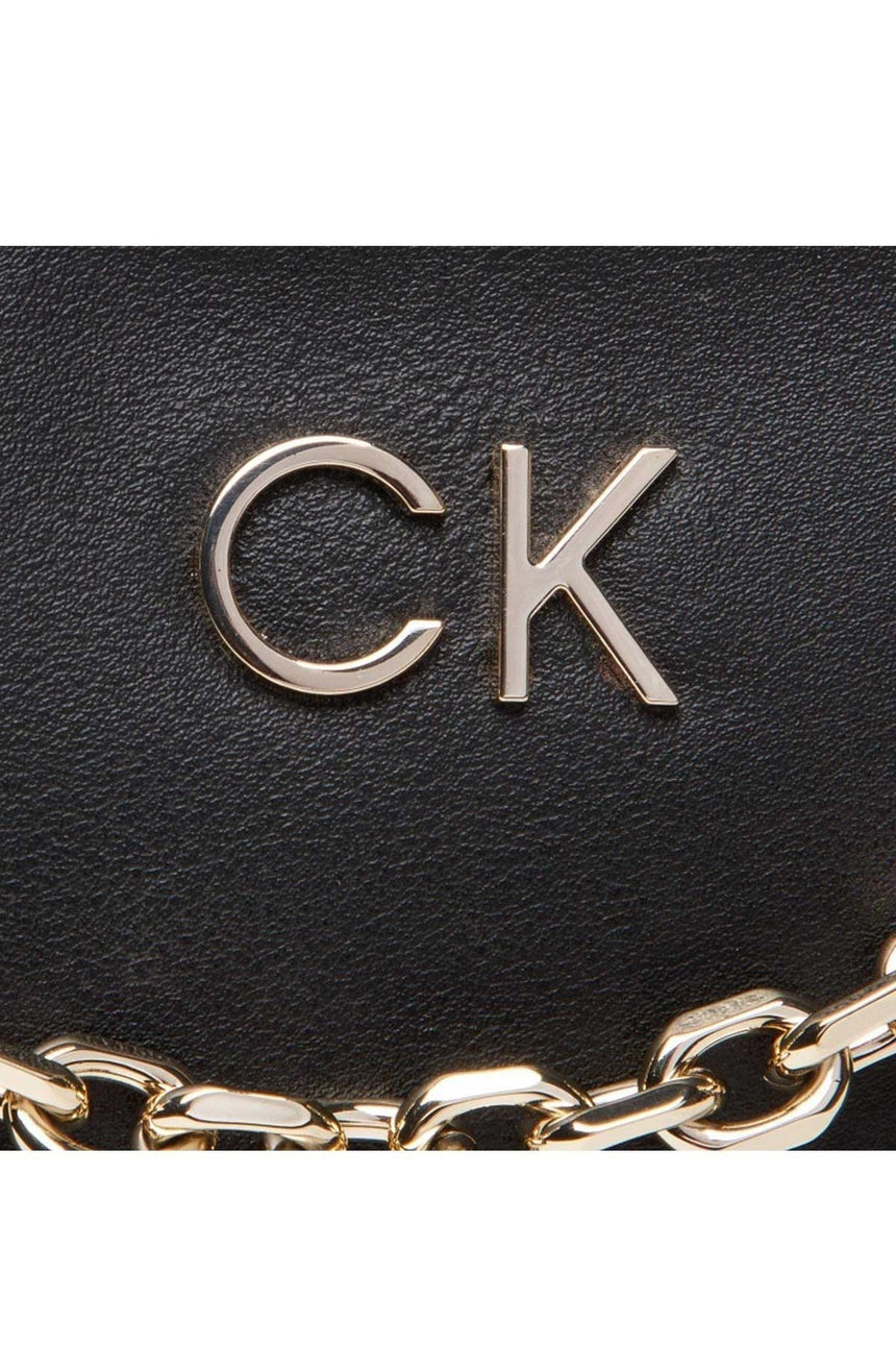 Calvin Klein Re-Lock Shoulder Bag W Chain Kadın Omuz Çantası CK Black