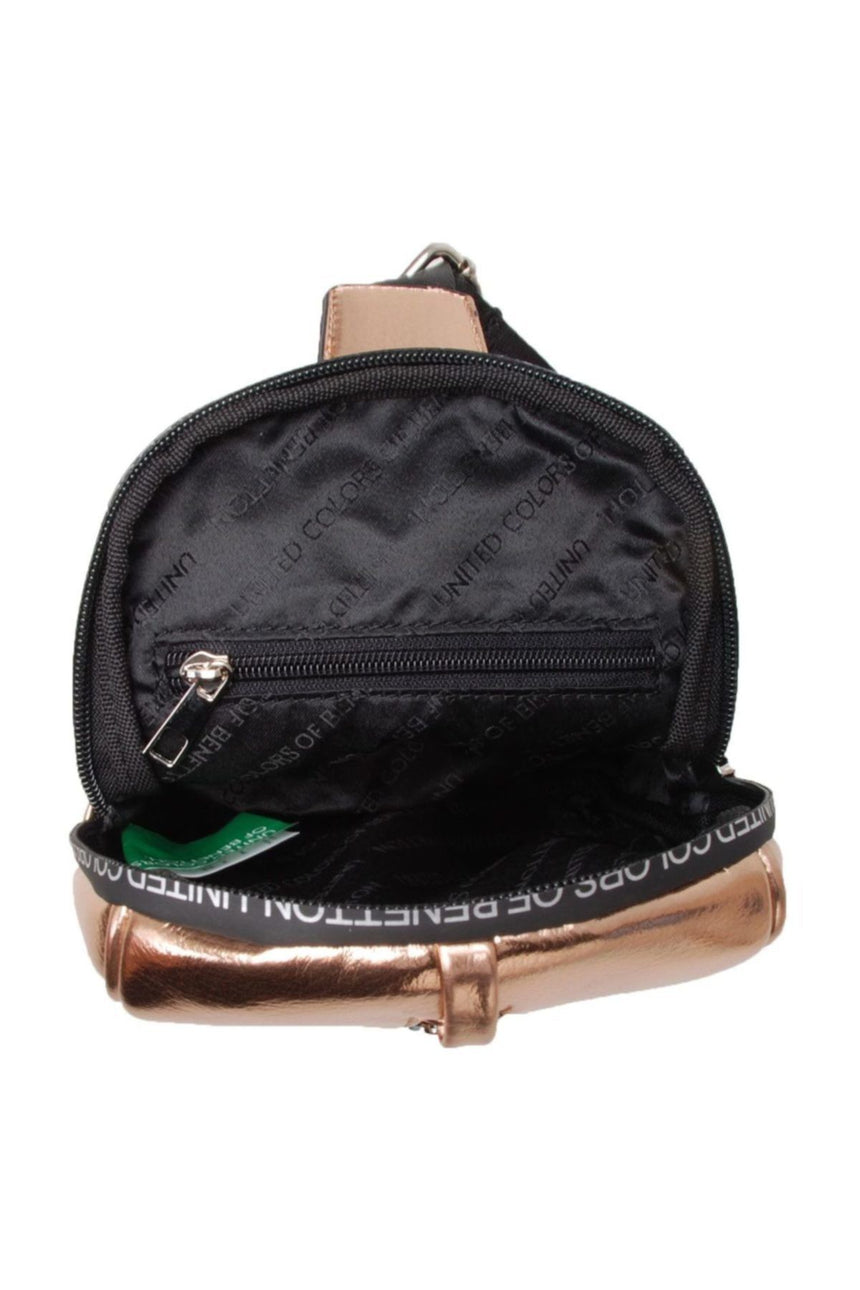 Benetton Logo Baskı Fermuarlı Kadın Body Bag Rose