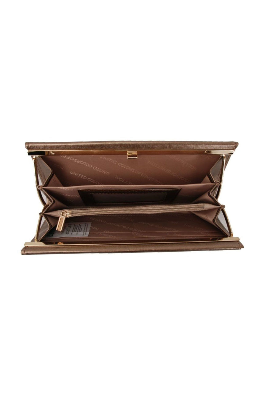 Benetton Klasik Kadın Cüzdanı Koyu Altın